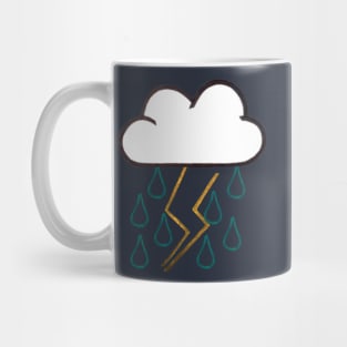 Colored Rainy and Stormy Cloud Design (Navy) Mug